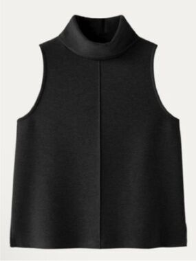 OGL | FuzzLuxe Turtle Neck Split Hem Top Black | XS New with Tag